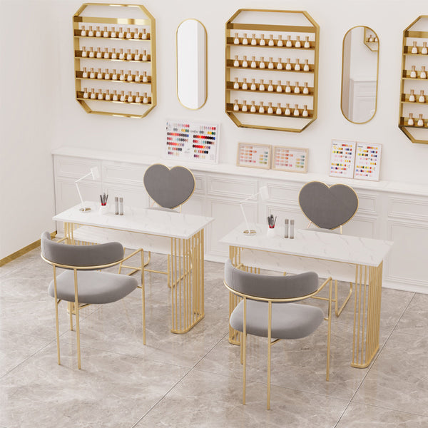 Nordic marble manicure table and chair set Modern Internet celebrity sofa chair single double special economical manicure table