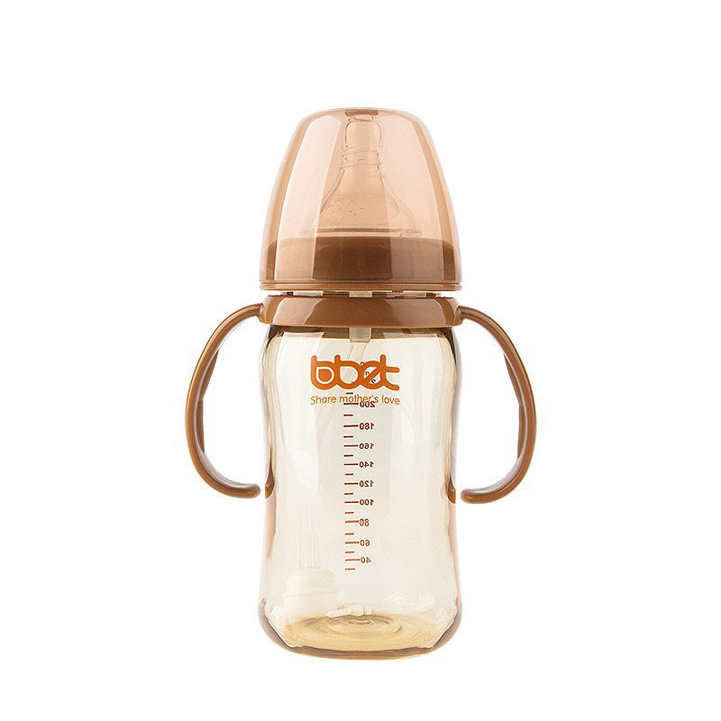 Bao hui bbet baby ppsu bottle wide neck penguin baby plastic bottle drop-resistant with handle straw oem