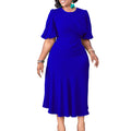 D390 women's foreign trade clothing -  & independent website -  summer new arrival - elegant & chic solid color plus size african dress