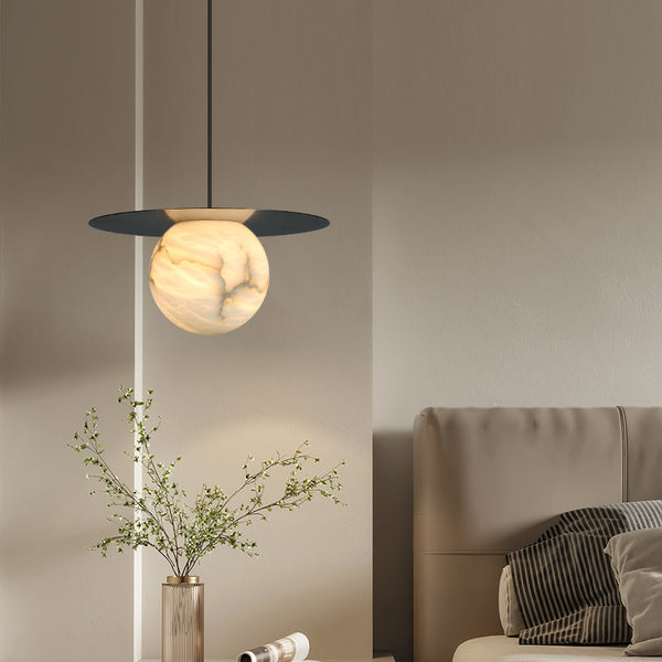 Spanish natural marble chandelier restaurant bar ball lamp Nordic bedroom bedside table chandelier 2024 new model