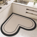 Heart-shaped kitchen mat, diatomaceous earth, non-slip, oil-resistant, wipeable, no-clean, absorbent, household, stain-resistant, floor mat, specialized carpet