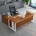 Golden oak color desktop + white shelf