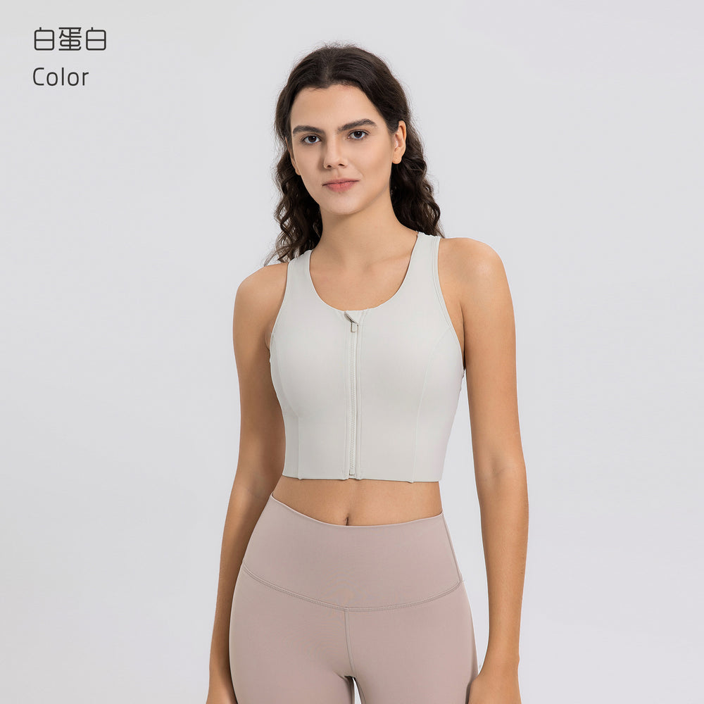 Hf millennium new all-in-one bra top for outdoor sports and fitness - ice silk, quick-dry, breathable, zipper bra dss109