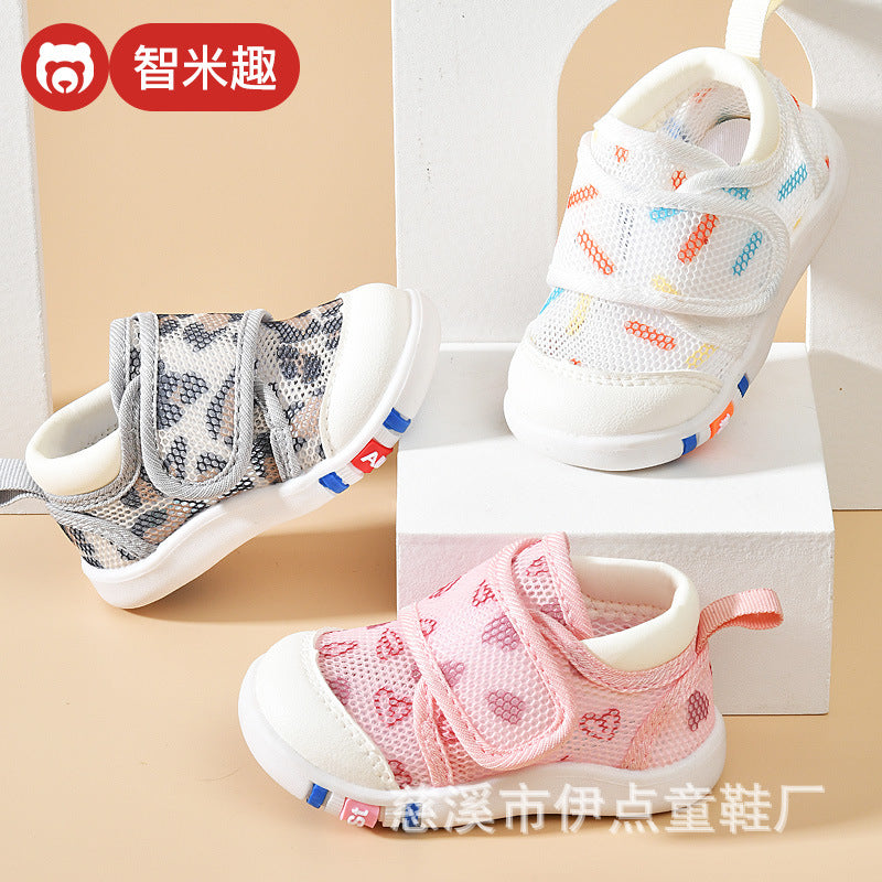 Baby sandals for boys, summer first walker shoes, 0-1-2 years old infant anti-slip soft sole mesh shoes for babies and toddlers, baby girl shoes