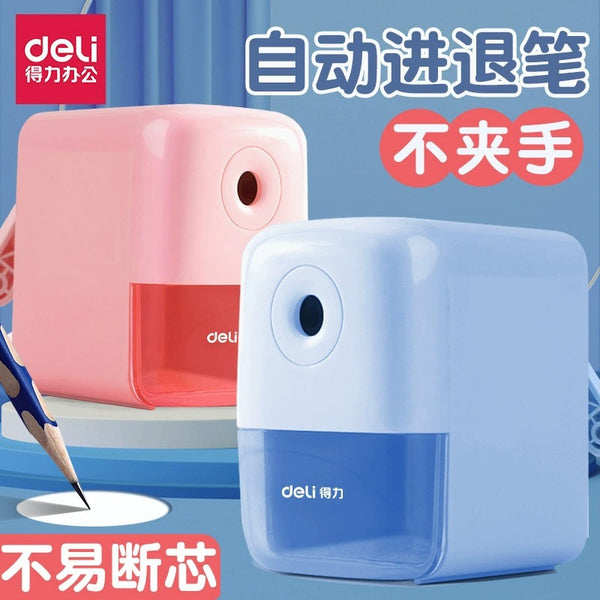 Deli 71158 pencil sharpener, automatic pen feeding, children's hand crank into lead pencil sharpener, pencil sharpener, pencil sharpener, stationery