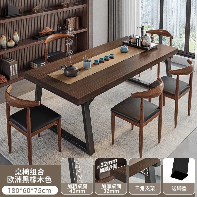 New chinoiserie tea table all-in-one complete set with chair casual coffee table for home living room tea table iron leg board table tea table