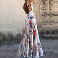 2025 summer new arrivals: cross-border amazon fashion - european & american style open-back printed dress, sleeveless maxi slip dress with flared skirt