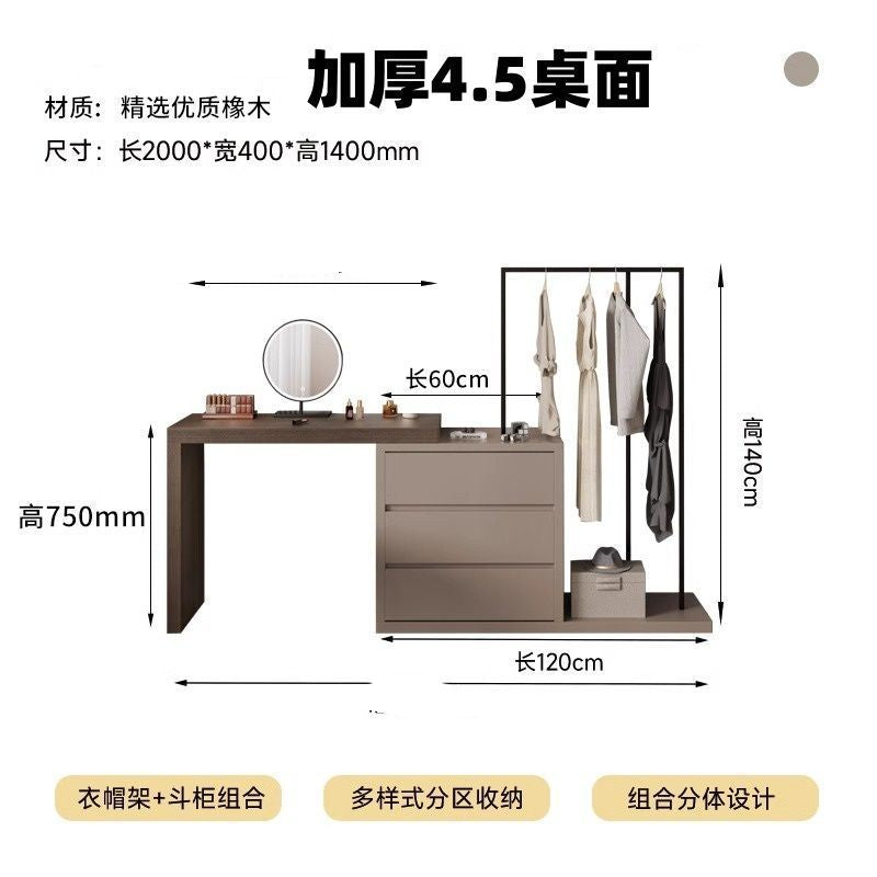 Simple modern chest of drawers dresser all-in-one solid wood small bedroom popular multifunctional corner dressing table storage cabinet