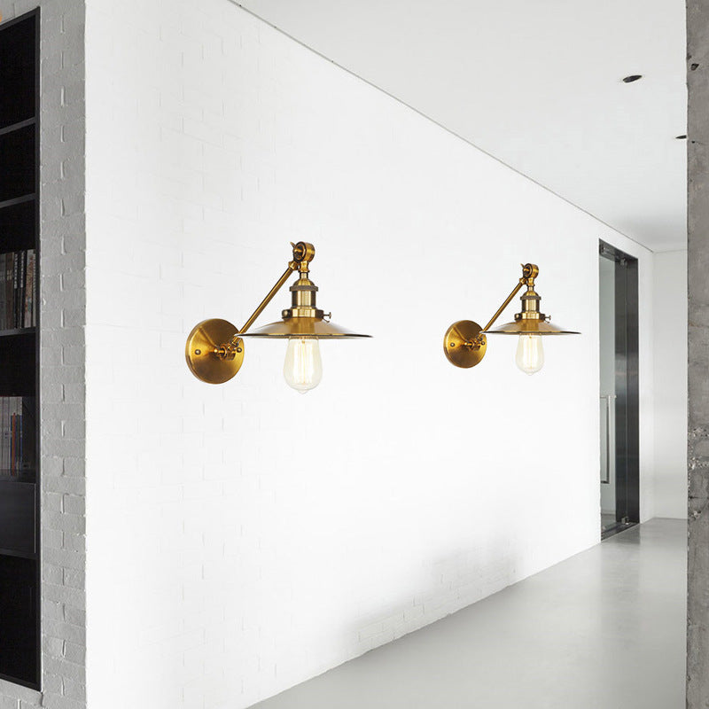 American industrial wind wrought iron wall lamp, living room retro background wall lamp, aisle entrance, golden simple bedroom bedside lamp