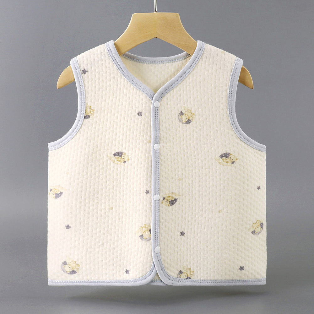 Infant sleeveless cotton vest - class a certified warm vest for babies and toddlers, unisex quilted top, outerwear, children's clothing