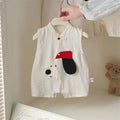Summernew arrival sleeveless khaki cartoon summer baby clothes baby jumpsuit summer thin front cardigan rompers