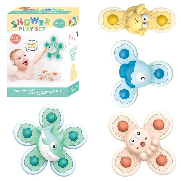 Cross-border children's toys, suction cup rotating gyro, baby fingertip gyro toys, bath and water toys