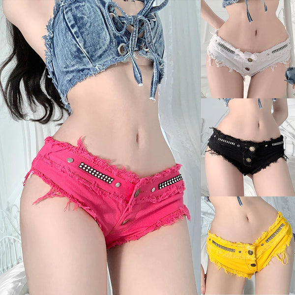 New  Summer Fashion Denim Shorts Jeans Spice Bar Women's Sexy Low Waist Elastic