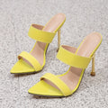 European and american chic: versatile pointed-toe open-toe heeled mules - french retro style, sexy and elegant