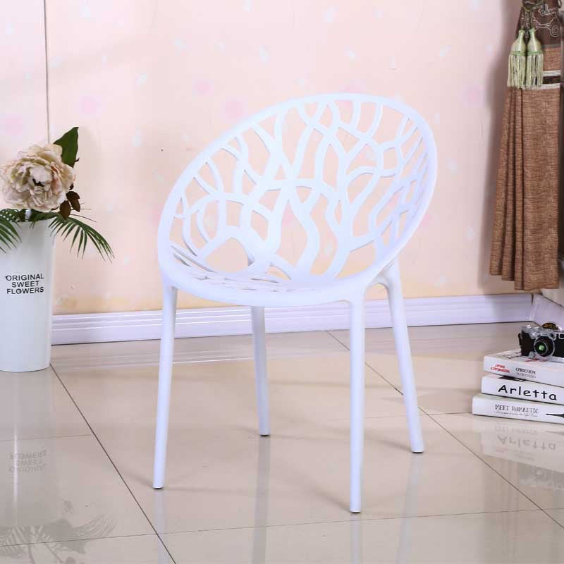 Scandinavian backrest dining chair, stackable, with armrests, thickened plastic chair, popular balcony, etc., cut out outdoor casual chair