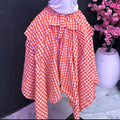 supply, free size, yarn-dyed plaid, double-layered, large swing, loose, asymmetrical, fashionable elastic waist, versatile skirt