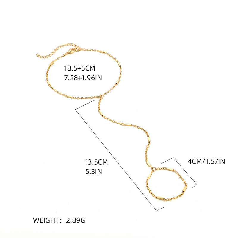 European and american new arrival versatile jewelry: minimalist white pearl bracelet, women's butterfly finger chain bracelet - wholesale from manufacturer