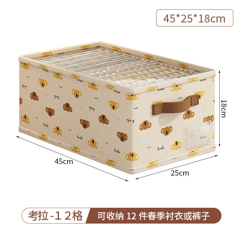 New little red flower divided storage box, underwear organizer, pp board clothes and pants storage solution, clothing storage box