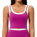 new arrival two-piece separates vestcontrast colornudefashioncasualtopsrunning sports intimates3129