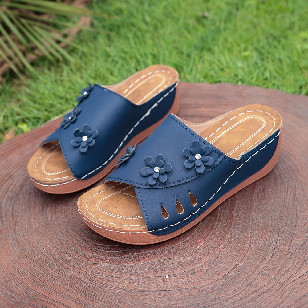 summer new arrival: plus-size women's casual comfortable floral fashion slip-on sandals - one size fits all (export quality)