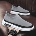 New summer flyknit mesh men's shoes - breathable slip-on casual sneakers, versatile dad shoes, trendy style