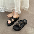 High-end trendy printed sandals and slippers for women, perfect for summer wear. roman-style, thick-soled, breathable, fashionable, versatile, and height-increasing flip-flops