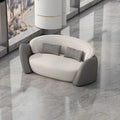 Three-seater sofa, gray and white