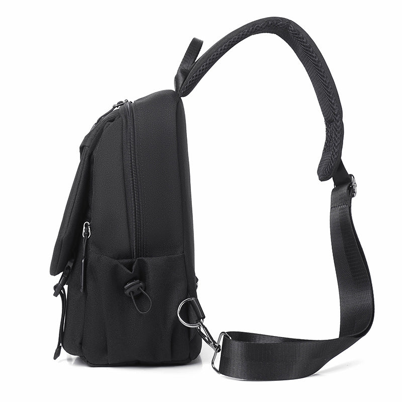Customized  men's breast bag trend casual messenger bag anti-splashing and wear-resistant travel commuter shoulder bag wholesale