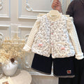 Girlfall and winterfleece-linedvestkidsspring & fall clothingcasualoutwear floralvestbaby styletopsoutwear