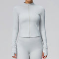Lulu zip-up compression long sleeve yoga top women's running fitness jacket cloud feel breathable activewear top