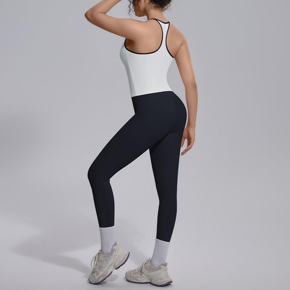 New arrival cross-border fashion double-sided brocade i-shaped beautiful back yoga suit sports running fitness running two-piece set for women