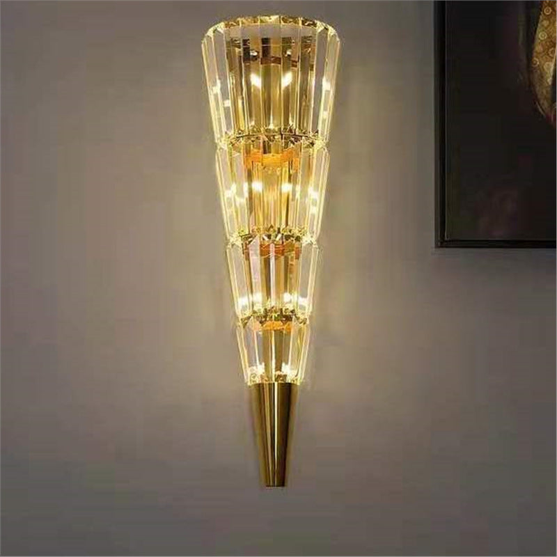 Luxury crystal wall sconce led - minimalist style for living room tv background, bedroom bedside, hallway, aisle, and stairway
