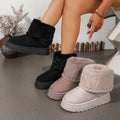 new arrivalthick sole round toe flip-top fur short snow boots cross-border platform bottomheattechfleece-linedthickened cotton boots