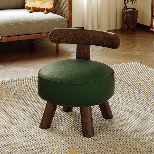 Solid wood small stool backrest small chair household small bench living room bench simple low stool round stool door shoe changing stool