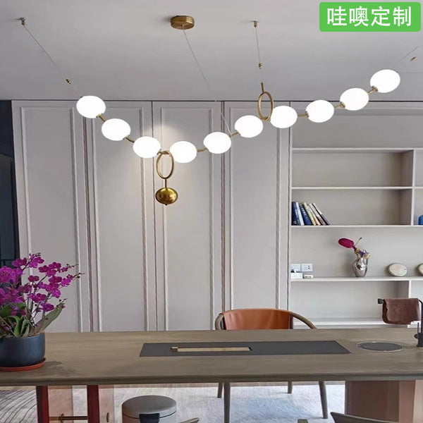 [Wow] magic bean restaurant French chandelier modern simple pearl necklace long loft Buddha bead chandelier