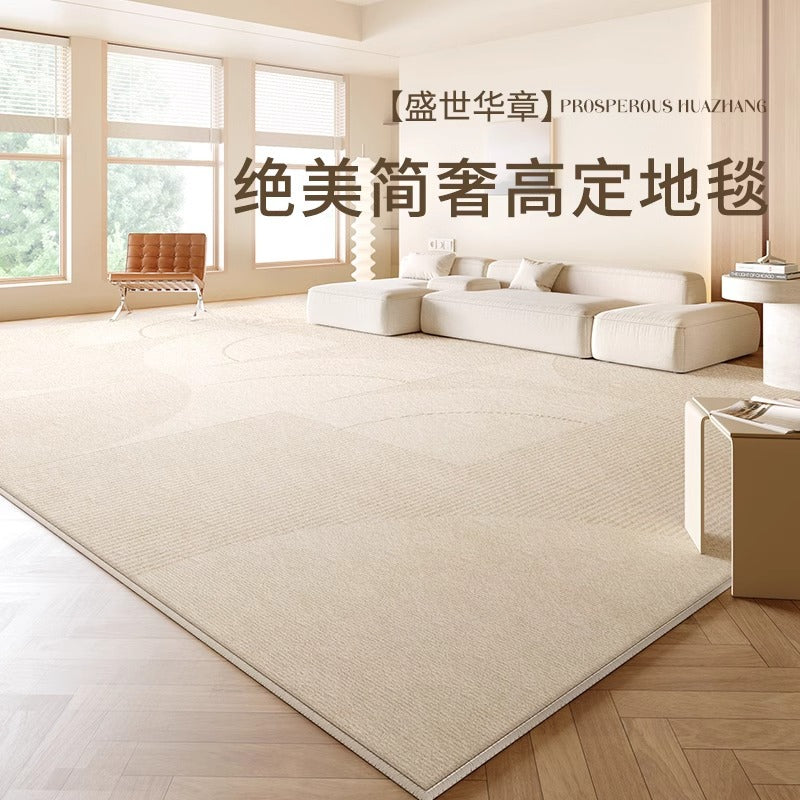 Carpet living room  new bedroom bedside sofa floor mat no-wash, wipeable, no-maintenance, light luxury, high-end cream style