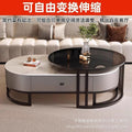 Coffee table living room for homeaccessible luxury oval modern casual type popular glass small tea table slate small apartment accessible luxury