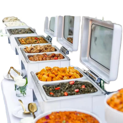 Hydraulic stainless steel buffet warmer - 9l white buffet stove - wedding & restaurant heater - in stock