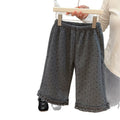 Pre-order: girls' fleece-lined, extra-thick, trendy autumn/winter pants for girls ages 6-12. casual, korean-style, stylish children's clothing