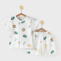 Baby short-sleeve set - summer pure cotton lightweight outfit for boys and girls, infant shorts pajamas, air conditioning clothes, children's summer apparel