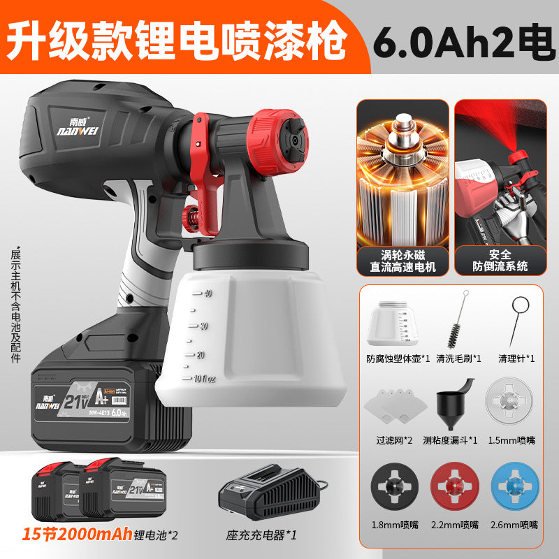 Nanwei electric paint gun paint latex paint spray gun sprayer for home lithium electric paint machine atomization disinfection watering can