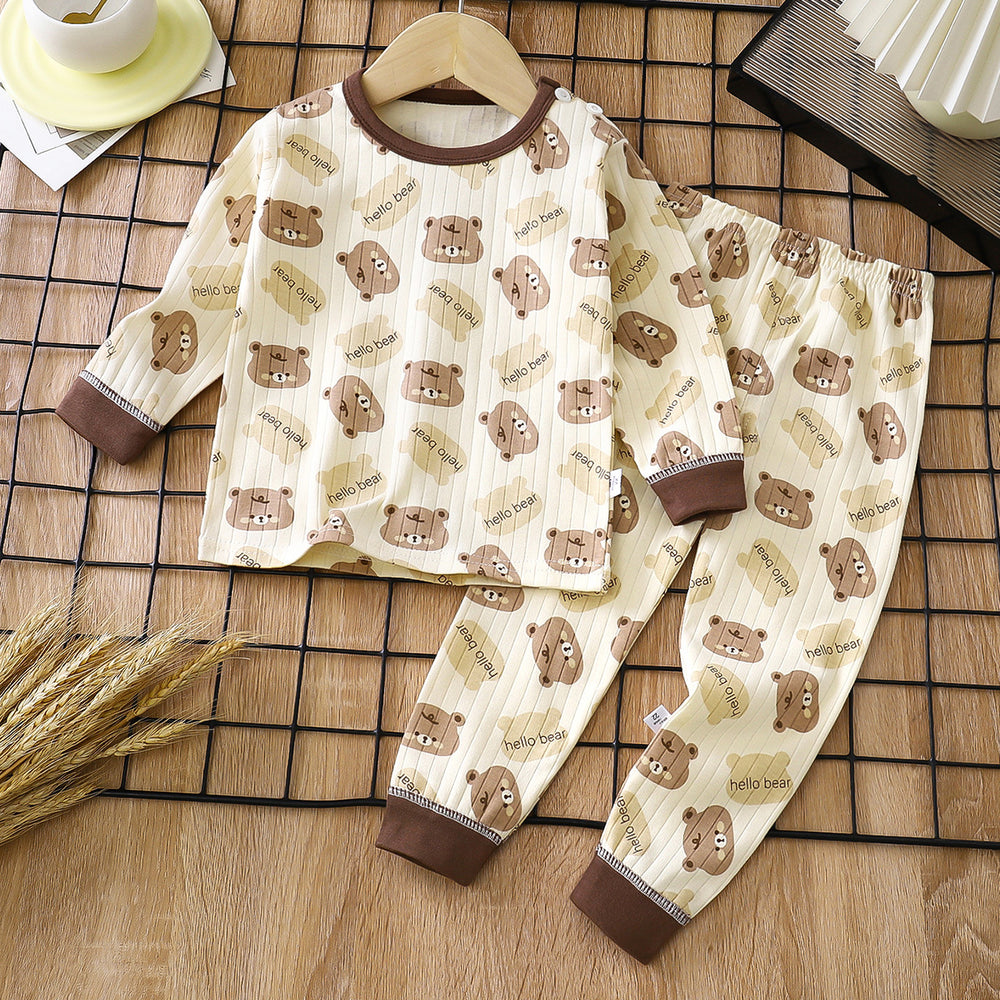 Kids' cotton underwear set - new spring collection: boys' thermal underwear, girls' pajamas, and children's loungewear