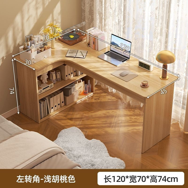 Computer desk desktop for home bedroom bookshelf all-in-one student study writing desk corner multifunctional office desk