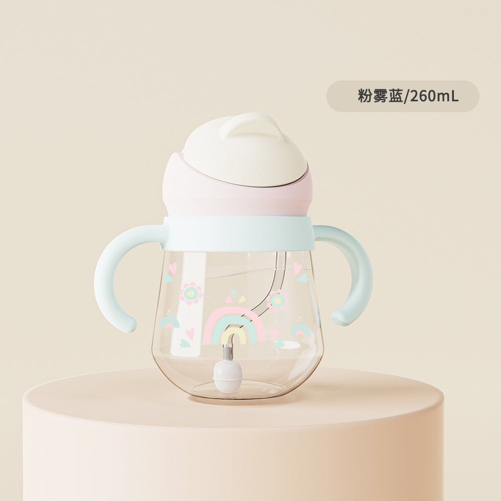 Baby sippy cup, tritan anti-choking training cup, baby sippy cup with measurement markings, children's anti-drop training cup, wholesale
