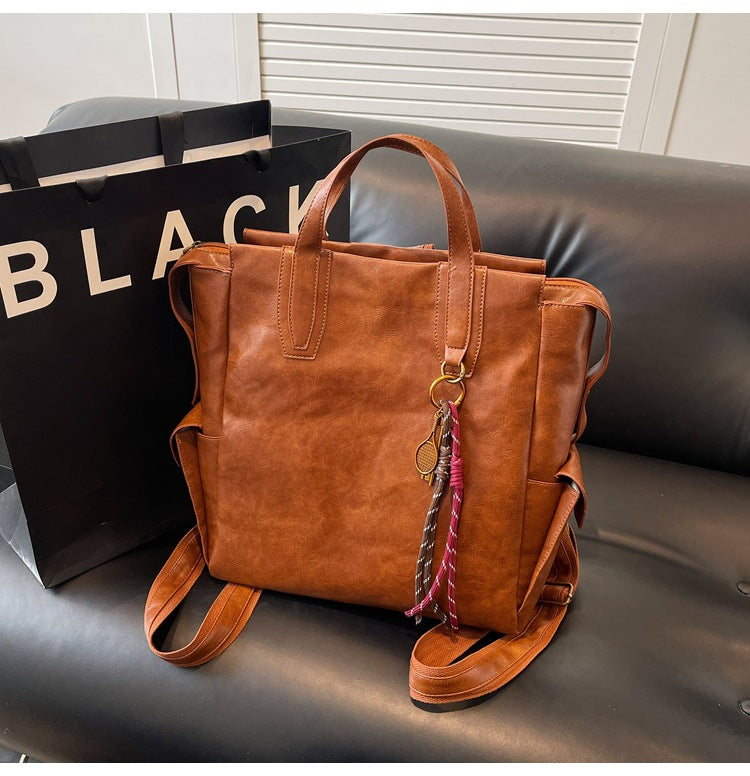 Cross-border retro backpack women's large-capacity casual versatile commuter schoolbag street trend premium travel backpack