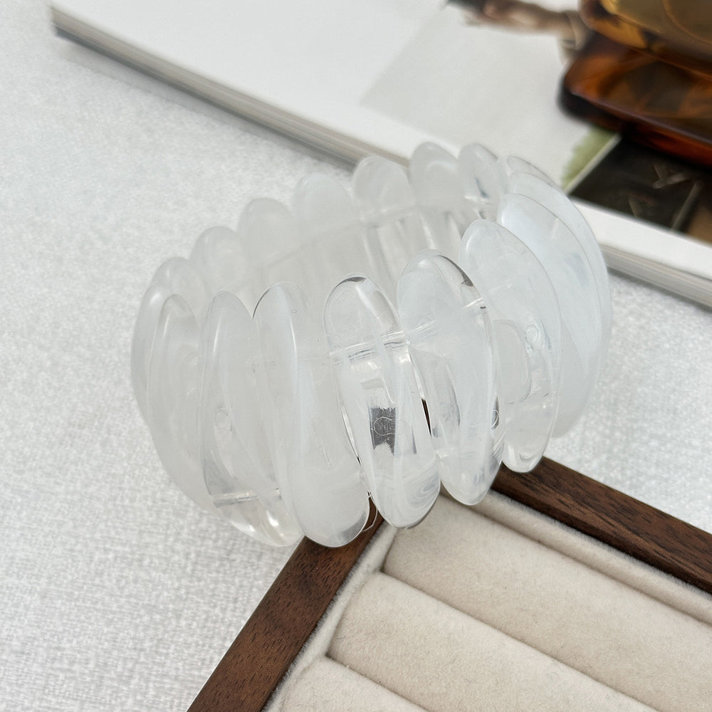 Bracelet women's wholesale european and american cross-border special-shaped splicing elastic resin bracelet niche high-end sense of smudged exaggerated hand jewelry