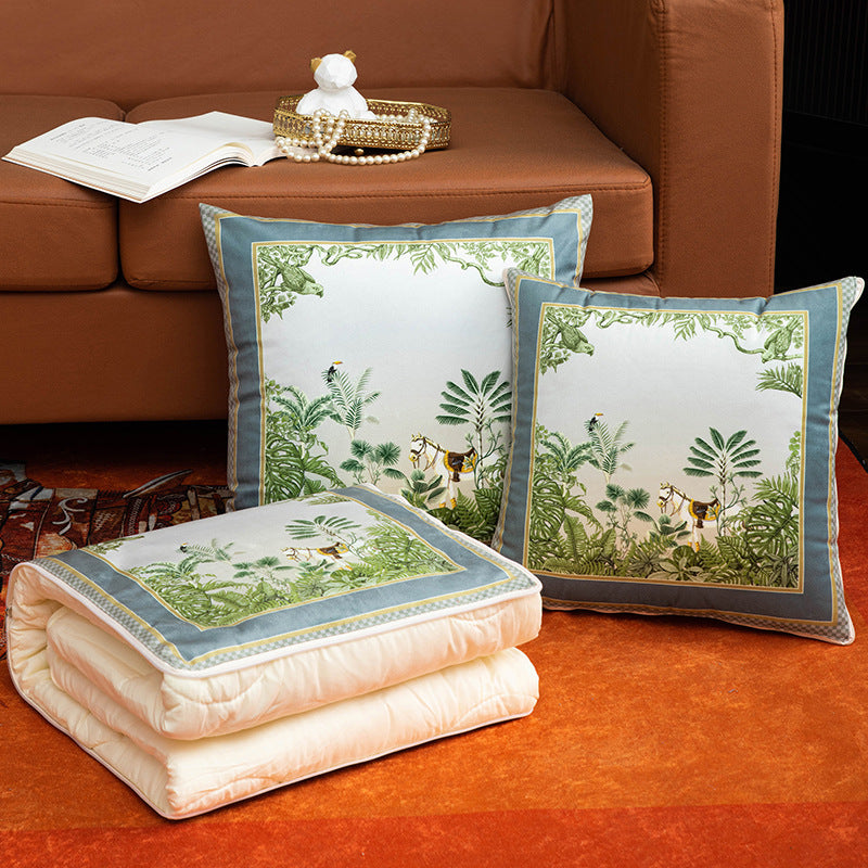 Two-in-one throw pillow and blanket, perfect for all seasons. use it as a plush cushion, office nap pillow, car air conditioning blanket, or a cozy sleeping pillow