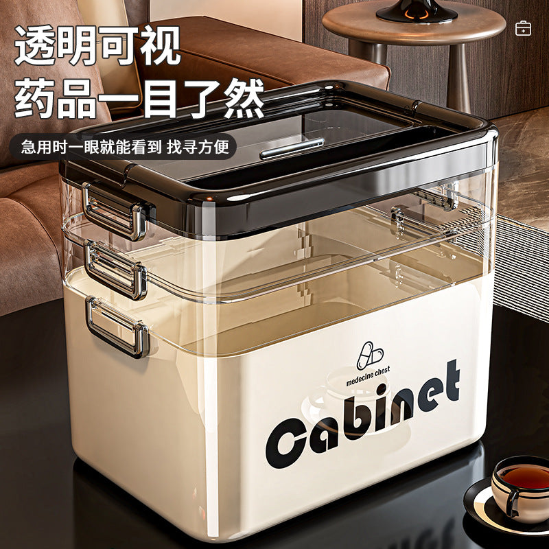 Multi-layer medicine cabinet Household medicine cabinet Large capacity medicine storage box Portable plastic medical first aid and portable medicine cabinet