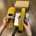 Yellow hidden heel birkenstock shoes women's 2026 spring summer new arrivalretrothick sole slip-on outwear toe-cap half slippers