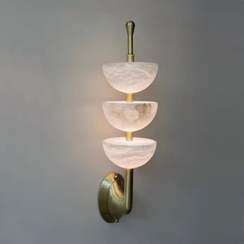 Spanish natural marble wall lamp - ideal for hotel, villa, background wall, entryway, stairwell, hallway, bedroom, and bedside decor